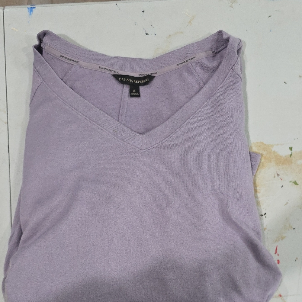 Banana Republic Light Purple V-Neck Top